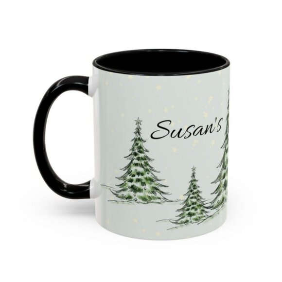 Personalized Name Fall Holiday Garden Christmas Tree Mug - Custom Design - Picture 1 of 4
